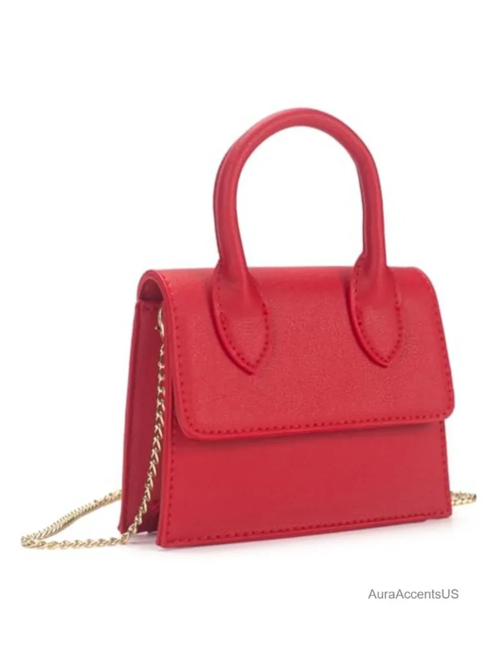 Mini PU Leather Crossbody Bag with Top Handle for Kids Girls